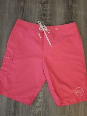 O'Neill Women's Hot Pink Swim Cargo Shorts